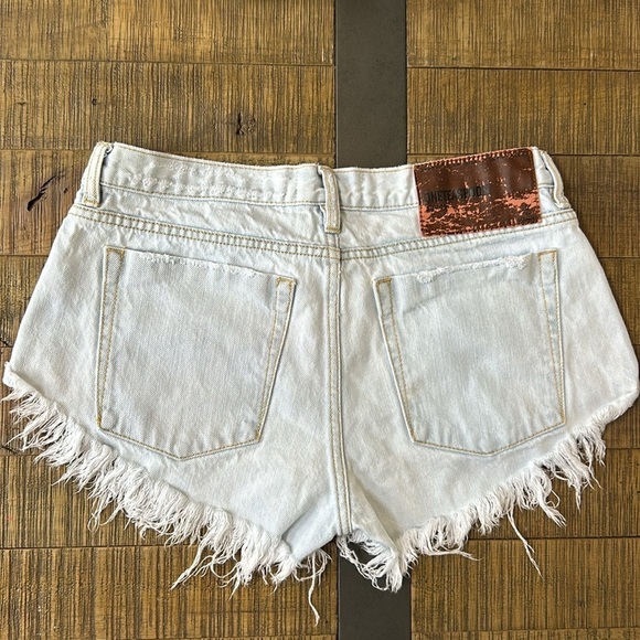 One Teaspoon FLORENCE DUKES LOW WAIST MINI DENIM SHORTS, size 28 - Picture 9 of 15